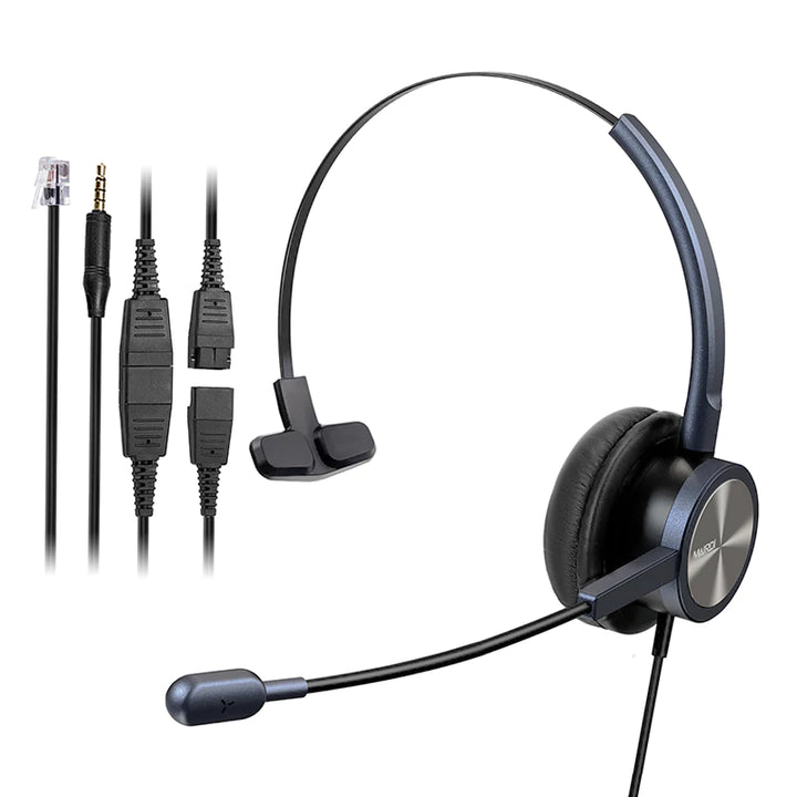 work from home headset with noise cancelling microphone