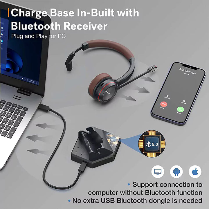 Charge Base In-Built with Bluetooth Receiver