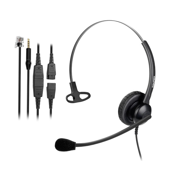 Mono Office Headsets with RJ9 Jack & 3.5mm Connector