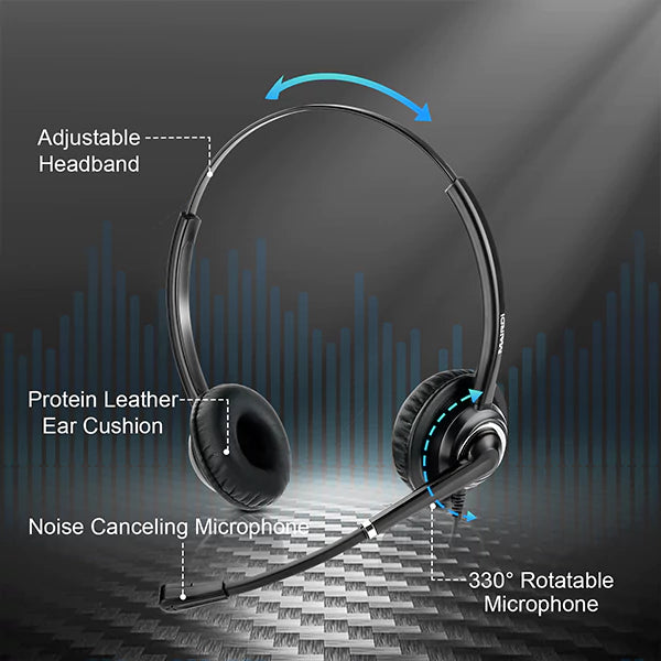 wired noise cancelling headset with mic
